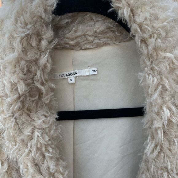 Tularaose Shag Coat Size Small Cream - Picture 4 of 4